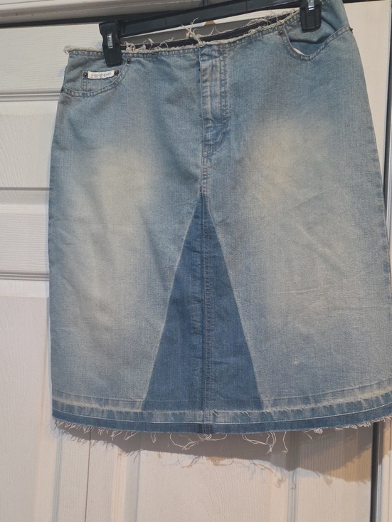 Dkny Dresses & Skirts - DKNY Light Blue Two-Tone Denim Midi Skirt